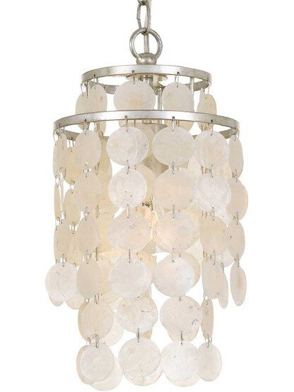 Brielle 1 Light Mini Chandelier in Antique Silver.